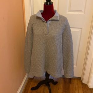 SOUTHERN TIDE fleece sweater. Gray w/blue collar, size L looks like XL